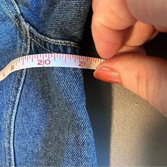 Vintage Cervelle S blue jean blazer jacket frayed trim & rivets Y2K Boho Chic - Picture 7 of 8